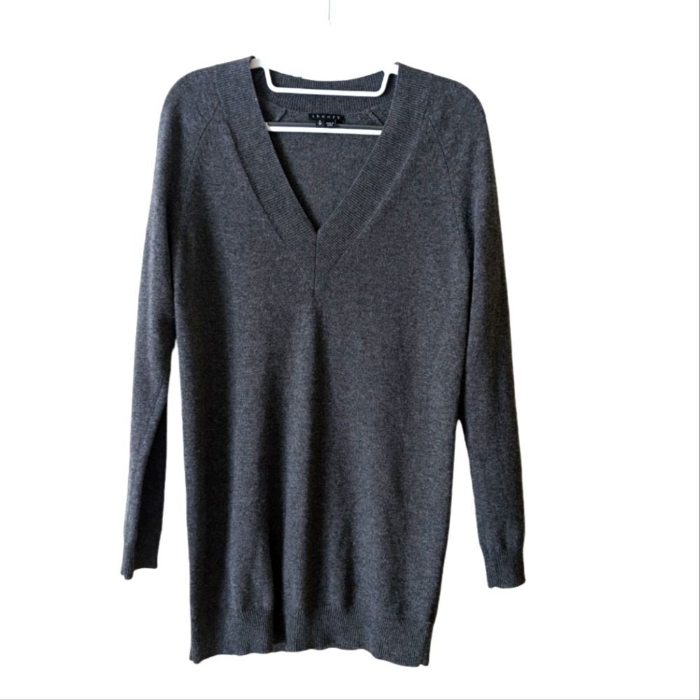 Theory 100% Cashmere‎ Gray V-Neck Sweater Size T/TP